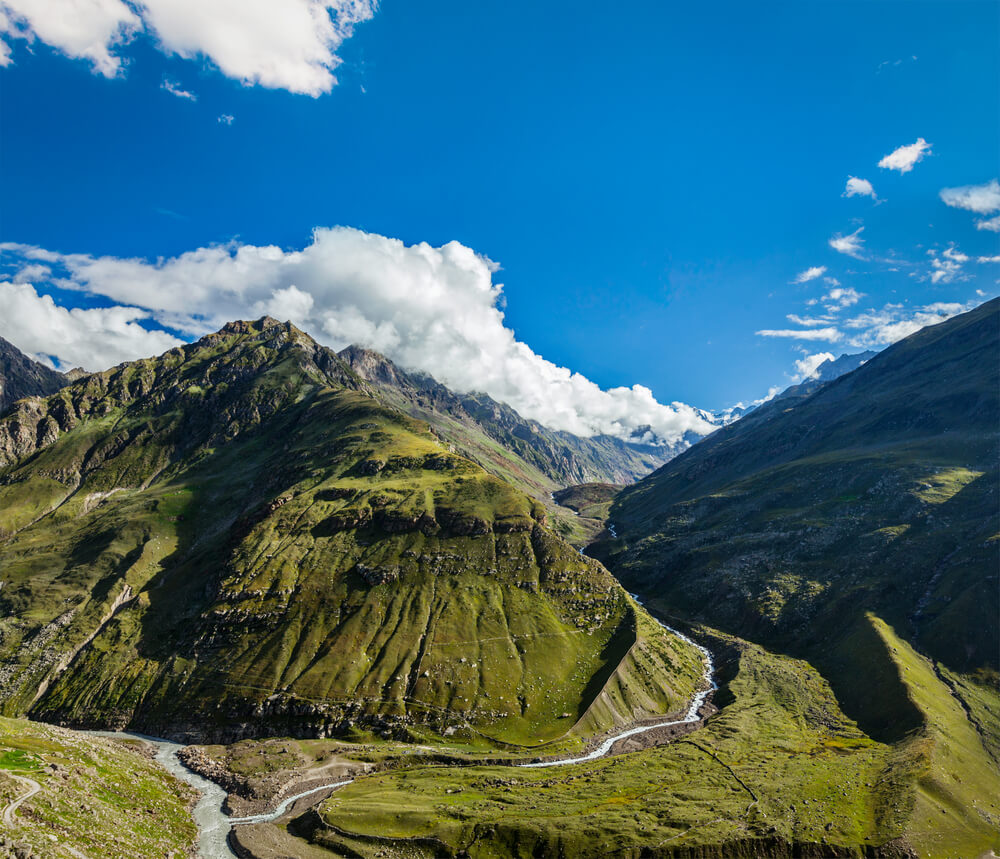 Himalayan Valley in Himalayas - Himachal Pradesh