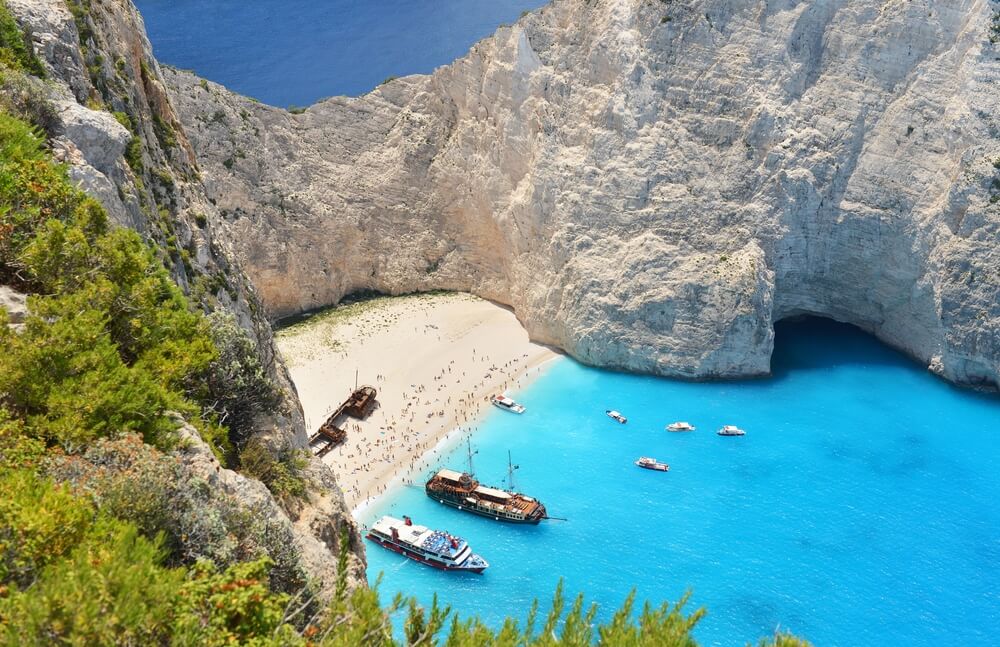 Navagio beach in greece island