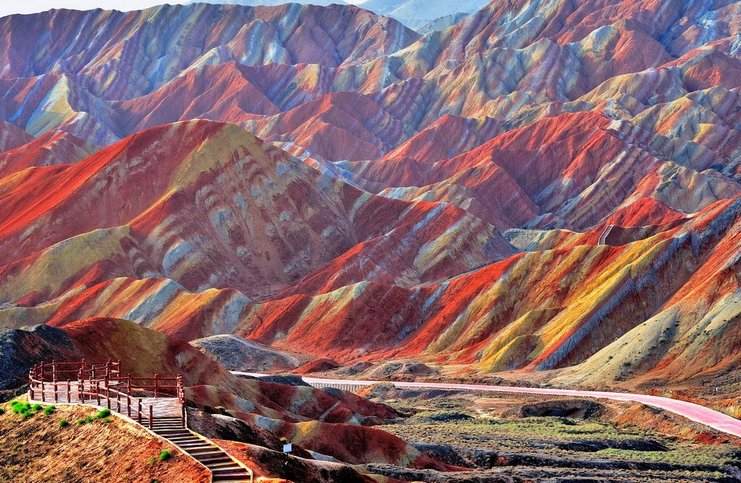 Rainbow mountains, China