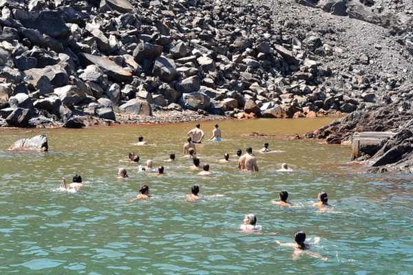 Hot Springs in Nea Kameni, Santorini