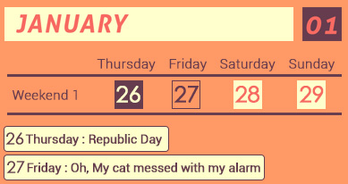 January Long Weekend 2017