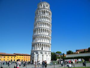Leaning towards Pisa in Italy