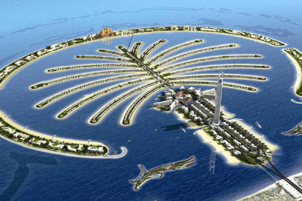 Aeriel View Of Palm Island, Dubai