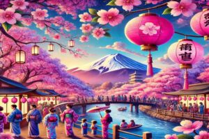 Cherry Blossom Festival In Japan illustrator
