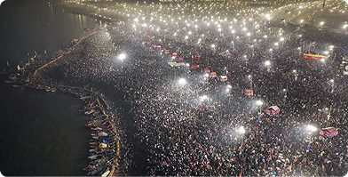 Aerial View of Kumbh Mela - The world's Largest Gathering